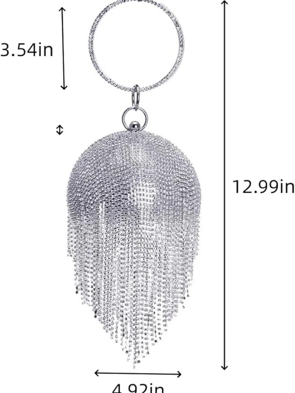 NWT Sparkling Bling Swarovski Crystal Rhinestone Round Ball Purse Tassels